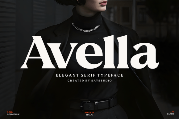 Avella: A Modern Serif Typeface for Elegant Branding