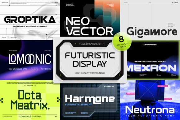 Futuristic Display Bundle Font for Modern Web Design